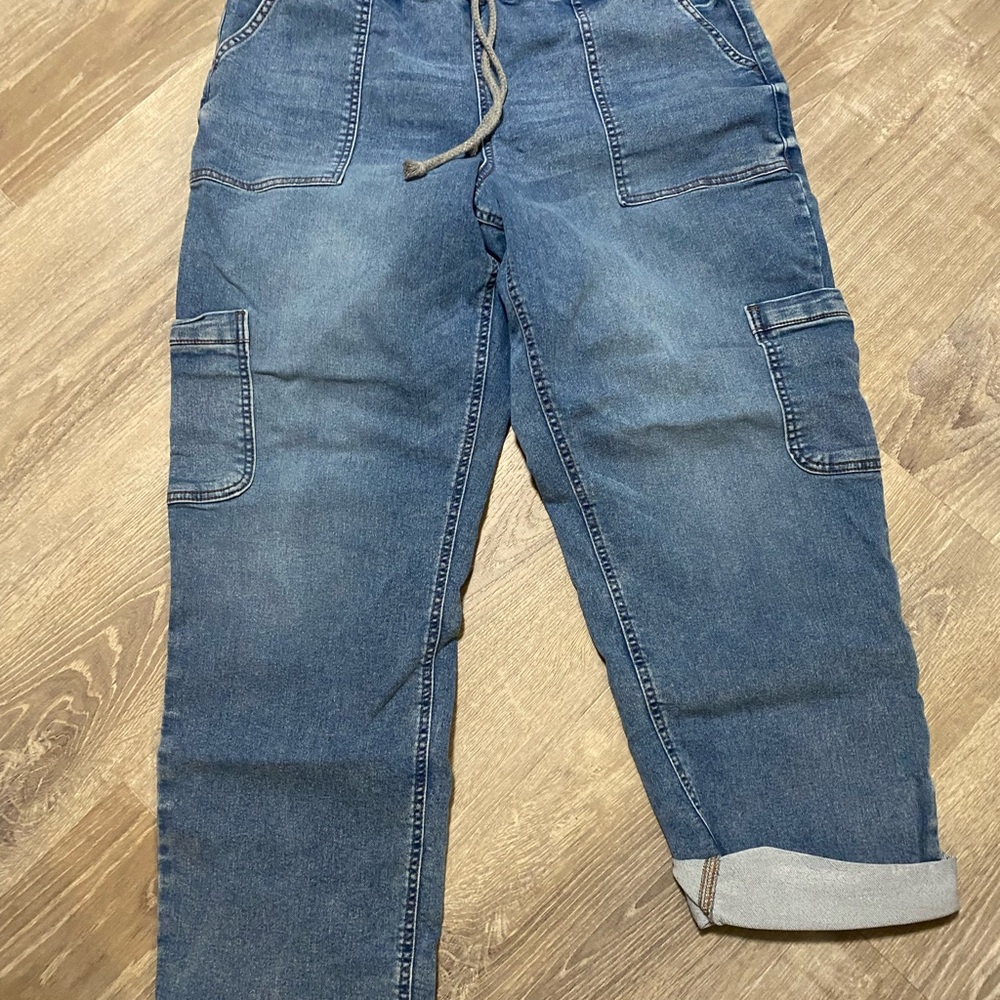Maurices Medium Blue Denim Jogger Pants